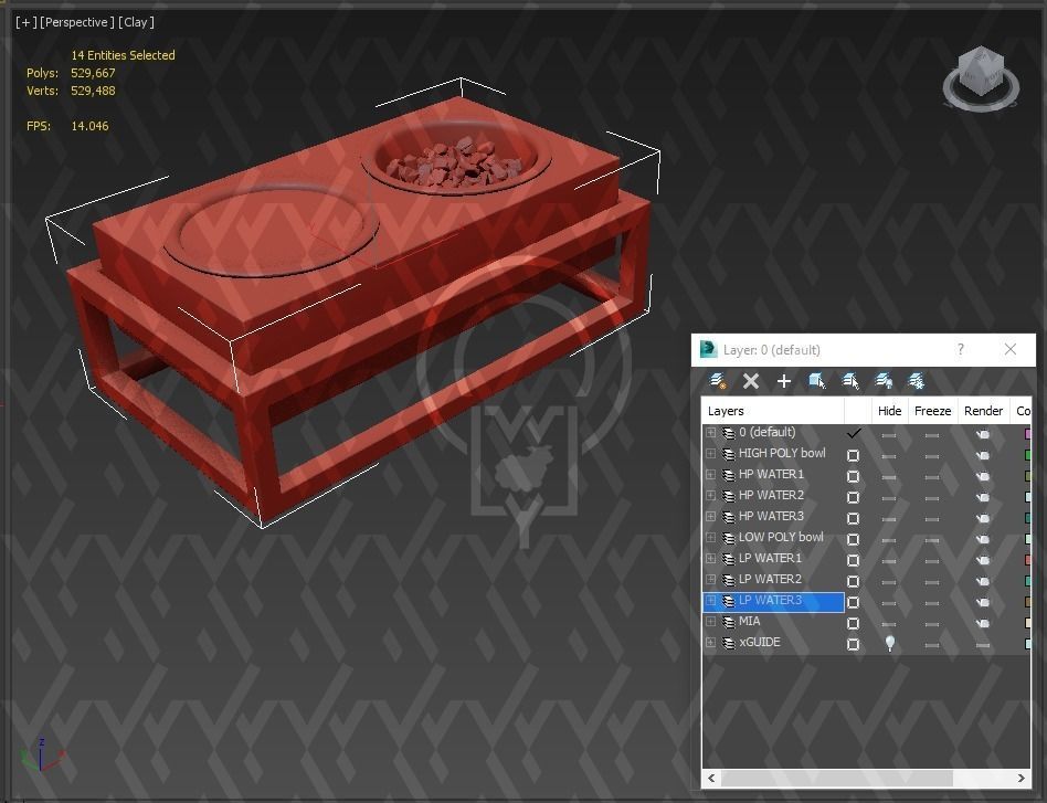 Pet bowl wet food water - Mia 3D model_9