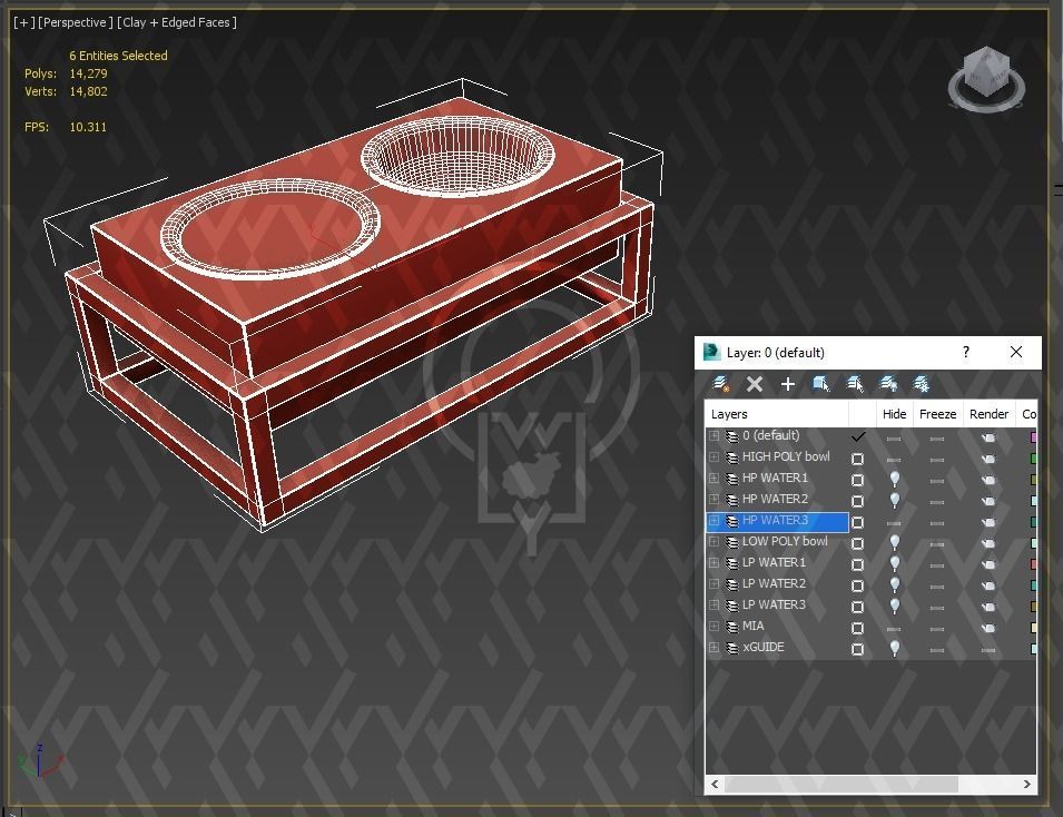 Pet bowl wet food water - Mia 3D model_16