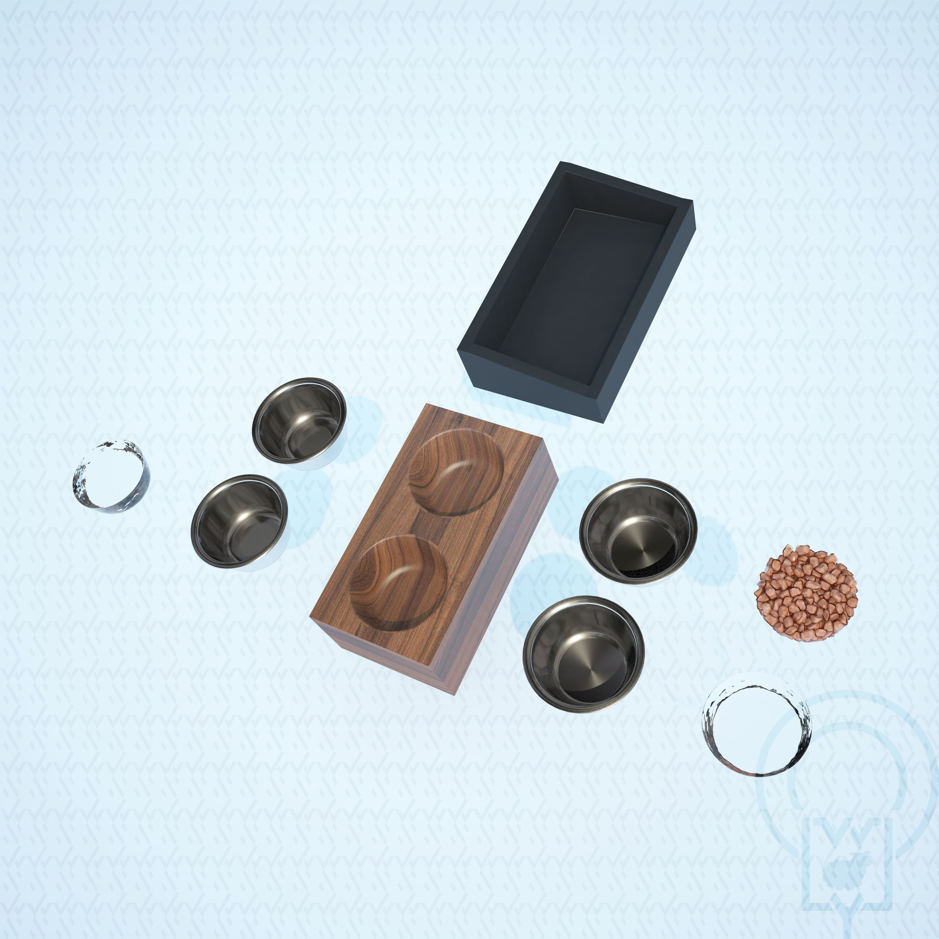 PET BOWL WET FOOD WATER 3D Model Collection_15