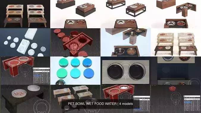 PET BOWL WET FOOD WATER 3D Model Collection