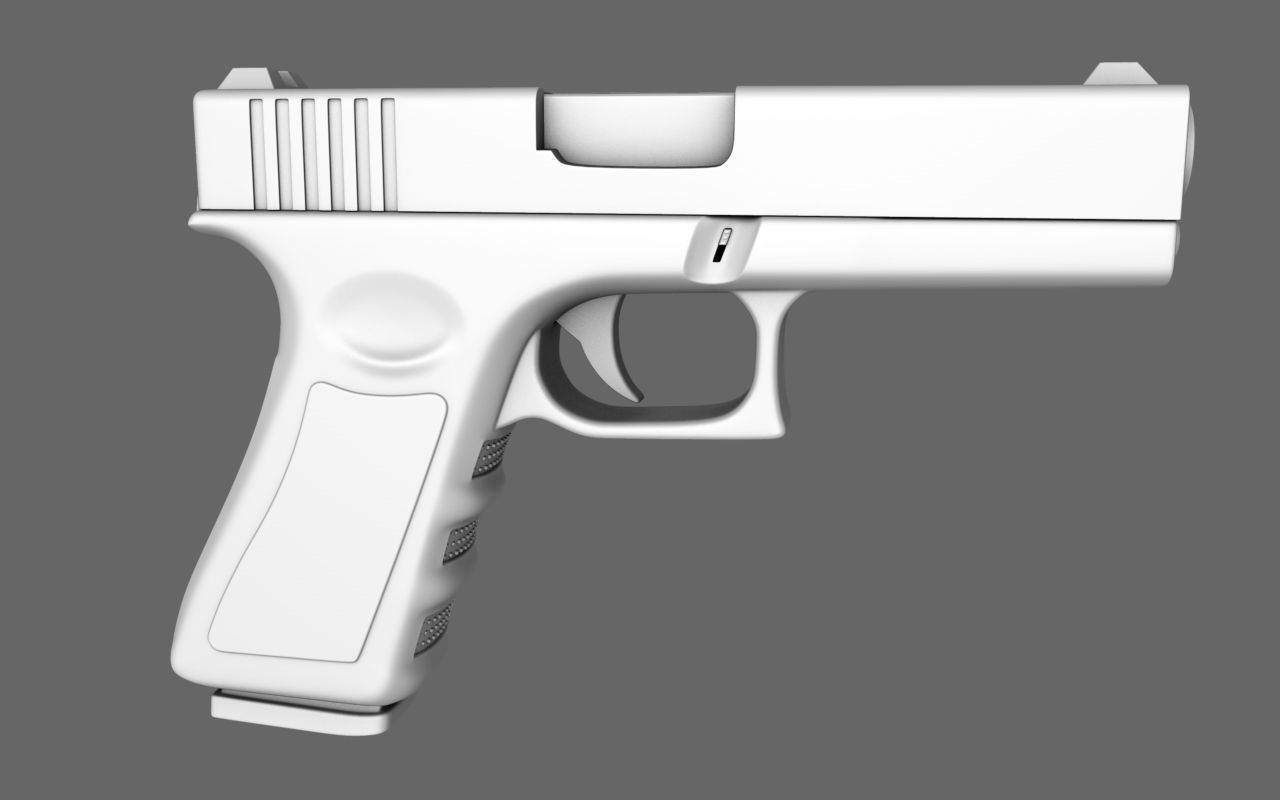 Generic Handgun 9mm Pistol 3D model_2