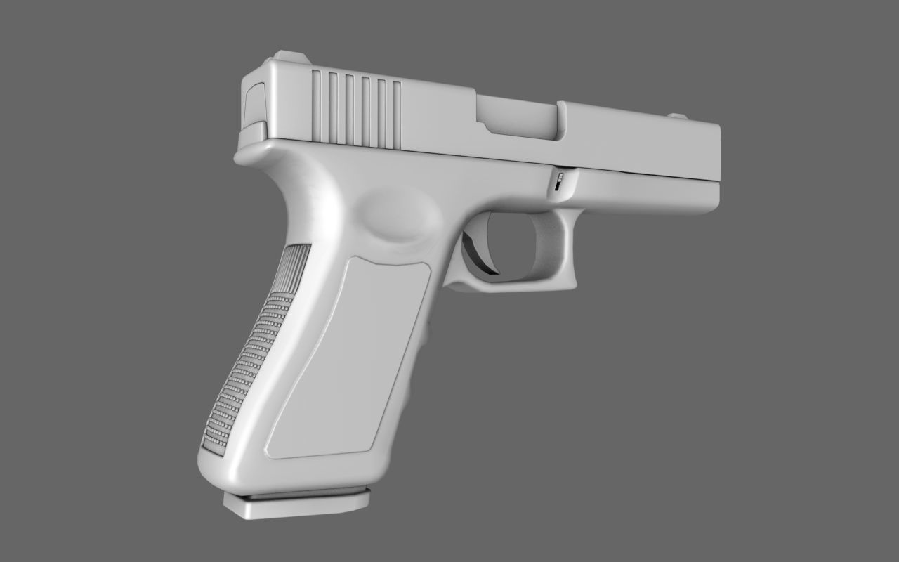 Generic Handgun 9mm Pistol 3D model_6