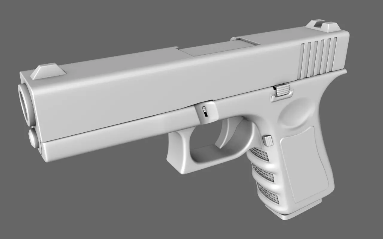 Generic Handgun 9mm Pistol 3D model_0