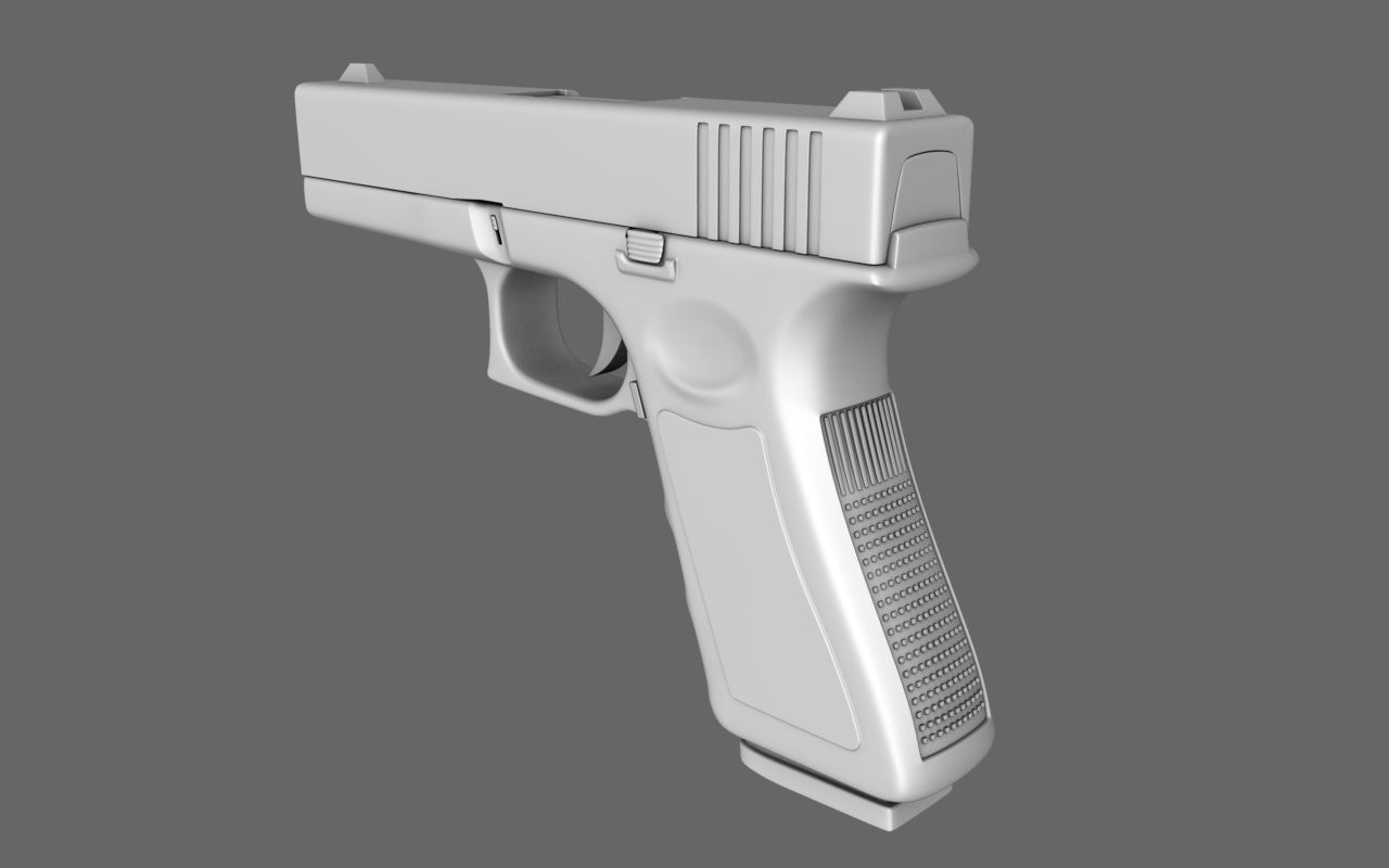 Generic Handgun 9mm Pistol 3D model_1