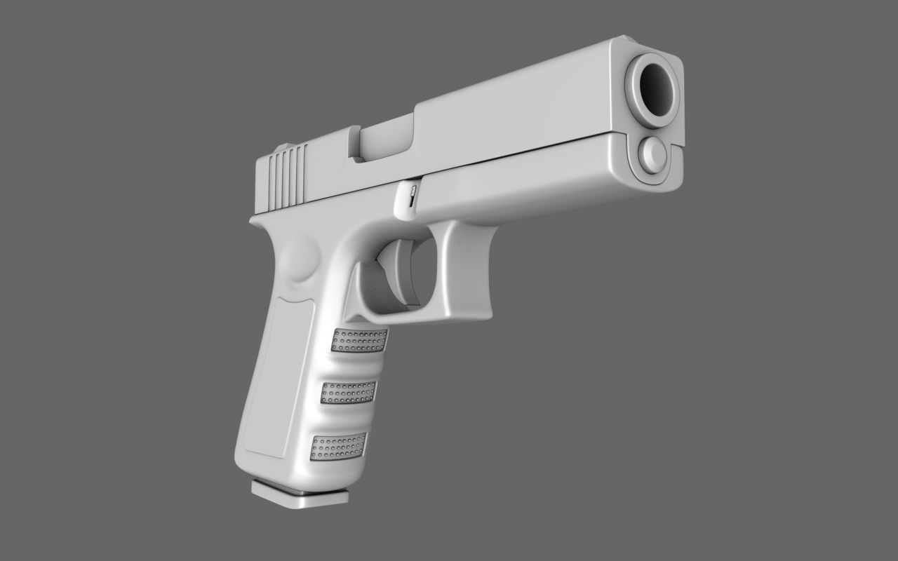 Generic Handgun 9mm Pistol 3D model_3