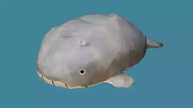 Whale Plush Toy Low-poly 3D model