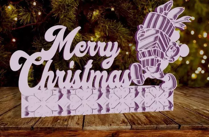 Merry Christmas Mickey with presents 3D print model_0
