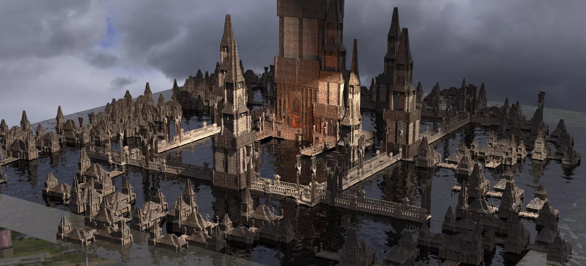 Huge Drake Fort Tower Kitbash 1 3D model_0