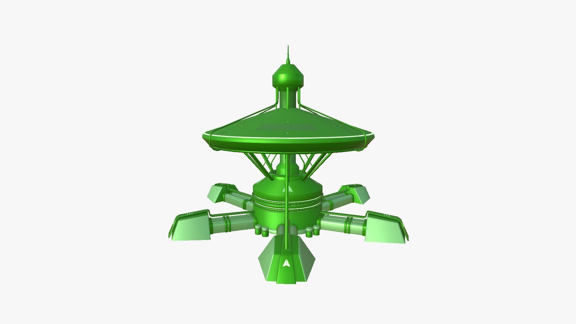 SciFi Facility C06 Green - Sci Fi Exterior Design Low-poly 3D model_3