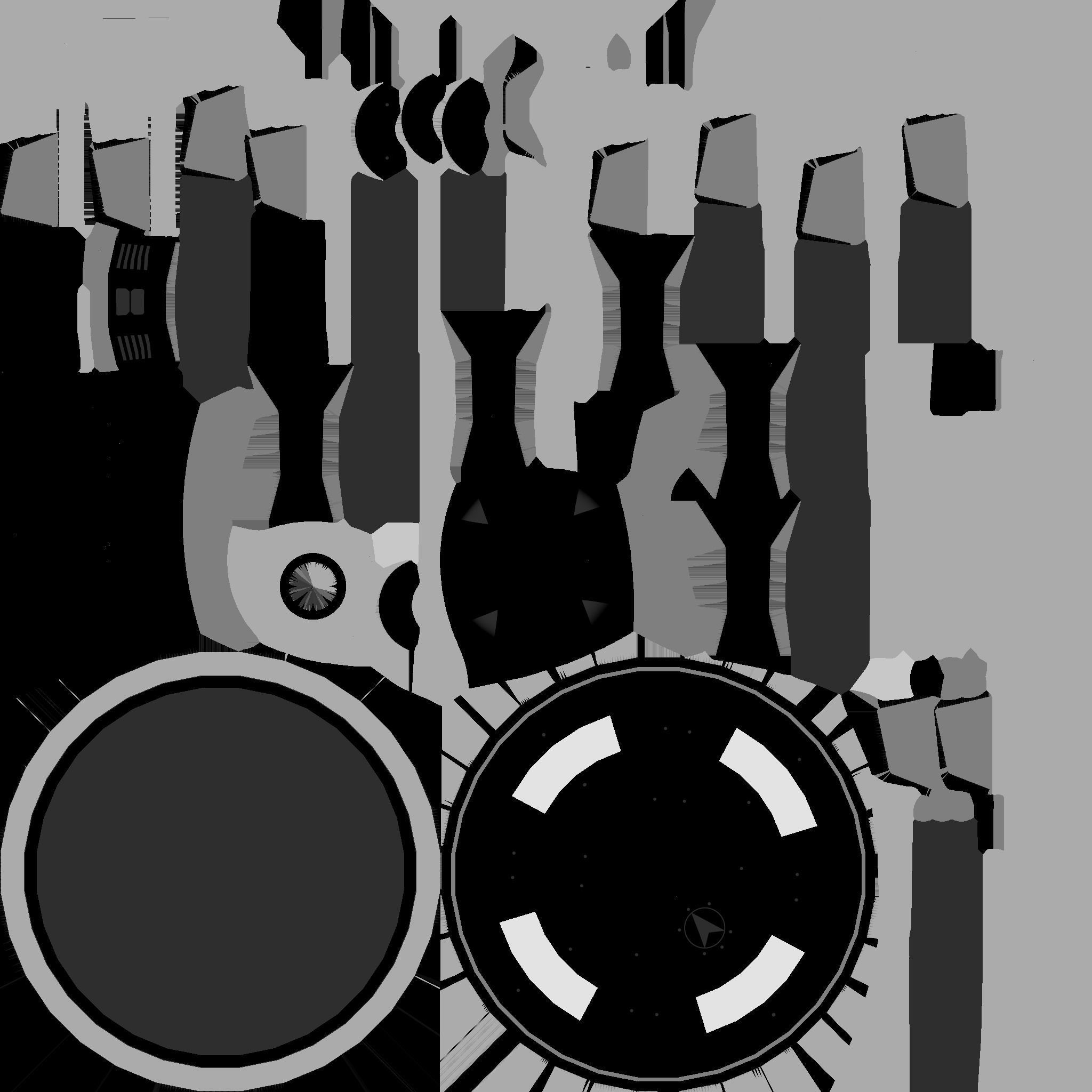 SciFi Facility C07 Black - Sci Fi Exterior Design Low-poly 3D model_23