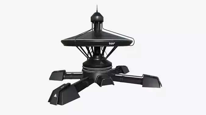 SciFi Facility C07 Black - Sci Fi Exterior Design Low-poly 3D model