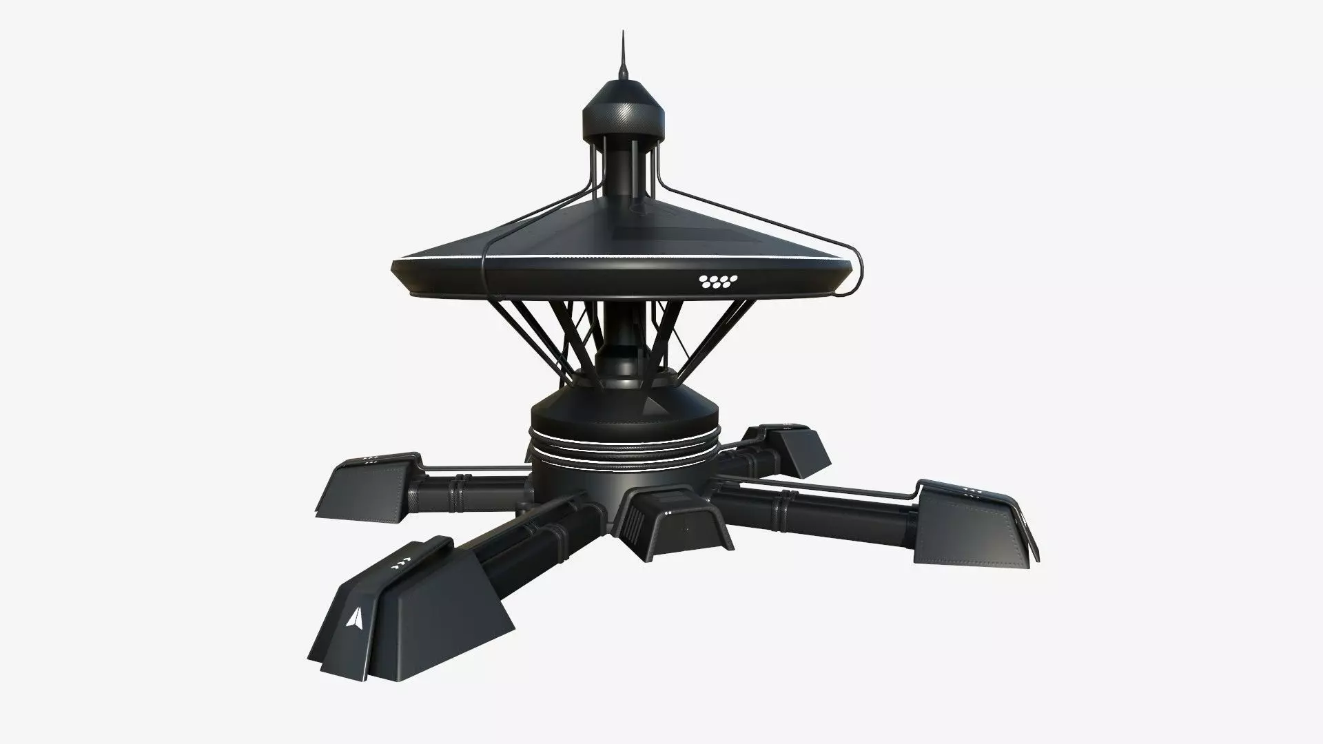 SciFi Facility C07 Black - Sci Fi Exterior Design Low-poly 3D model_0