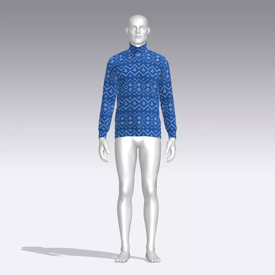 Sweater mannequin wearing Low-poly 3D model_0