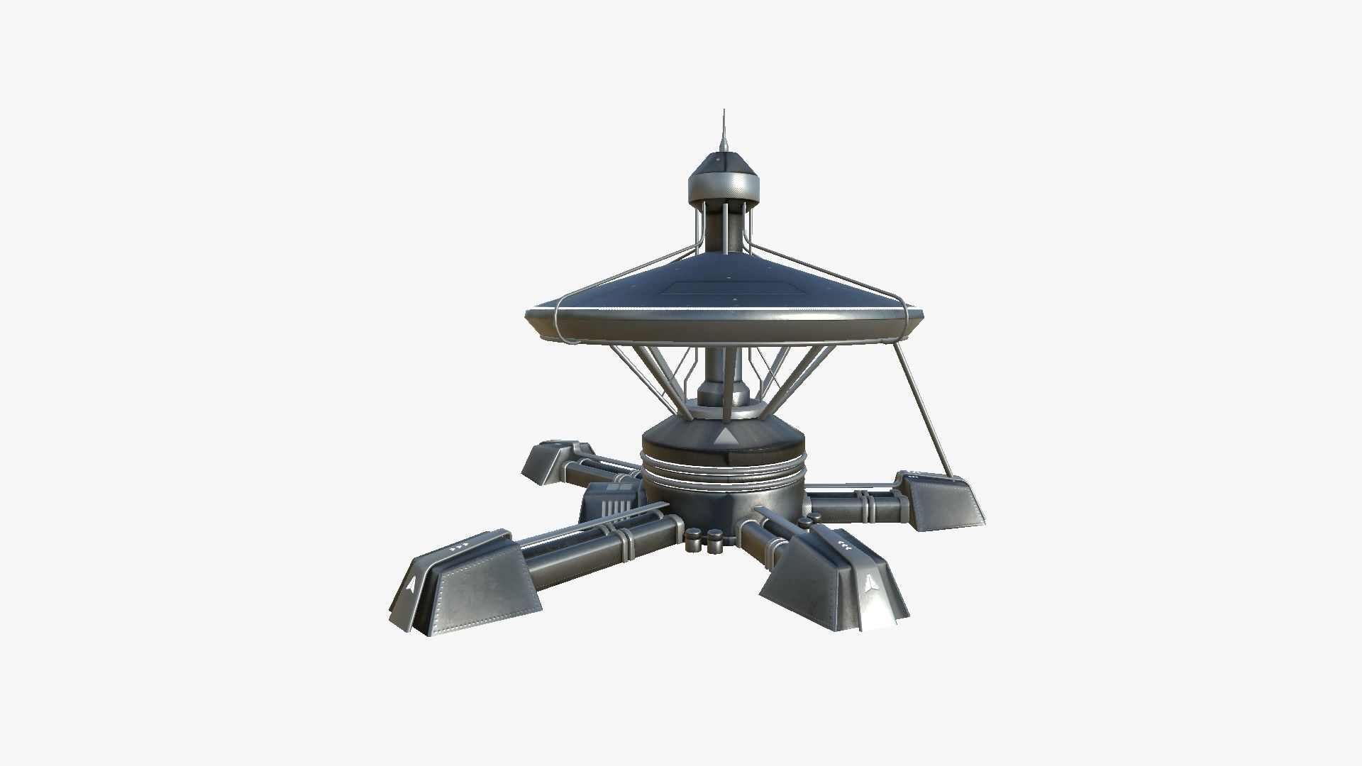 SciFi Facility C09 Dark Metal - Sci Fi Exterior Design Low-poly 3D model_2