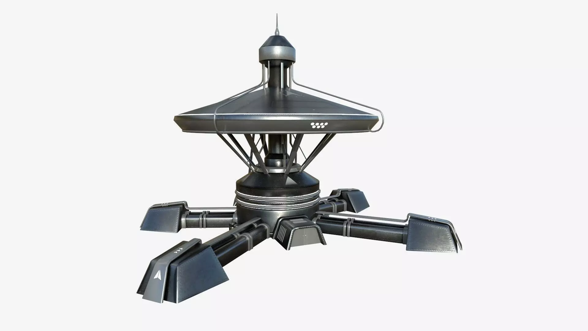 SciFi Facility C09 Dark Metal - Sci Fi Exterior Design Low-poly 3D model_0