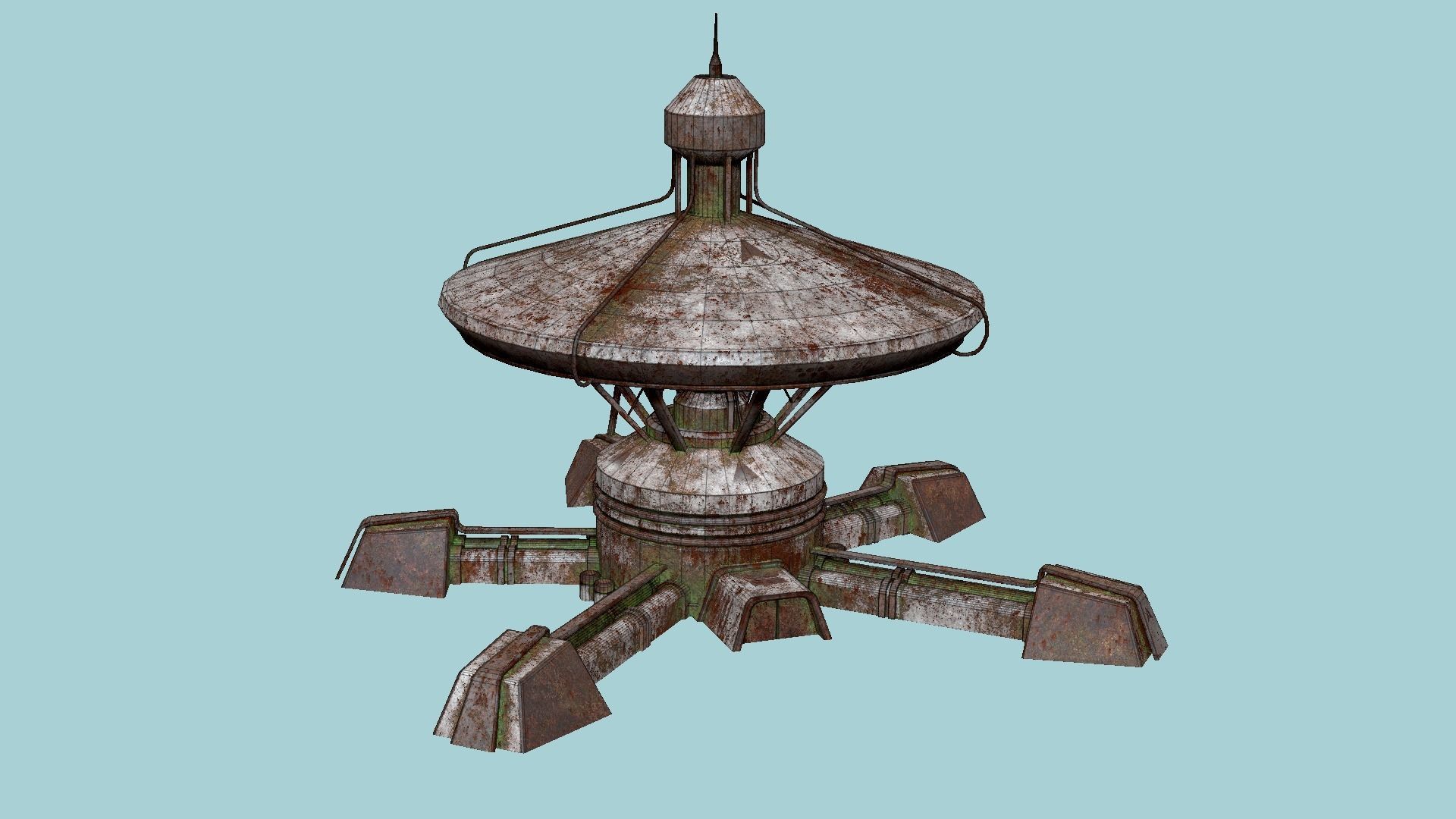 SciFi Facility C10 Abandoned - Sci Fi Exterior Design Low-poly 3D model_6