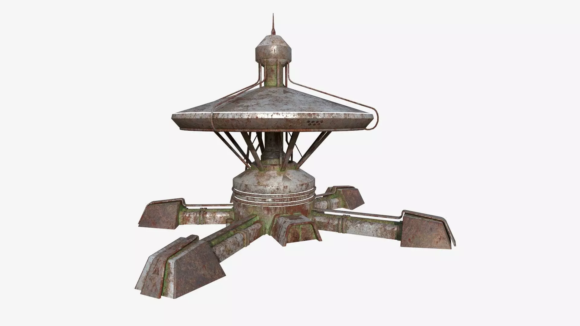 SciFi Facility C10 Abandoned - Sci Fi Exterior Design Low-poly 3D model_0