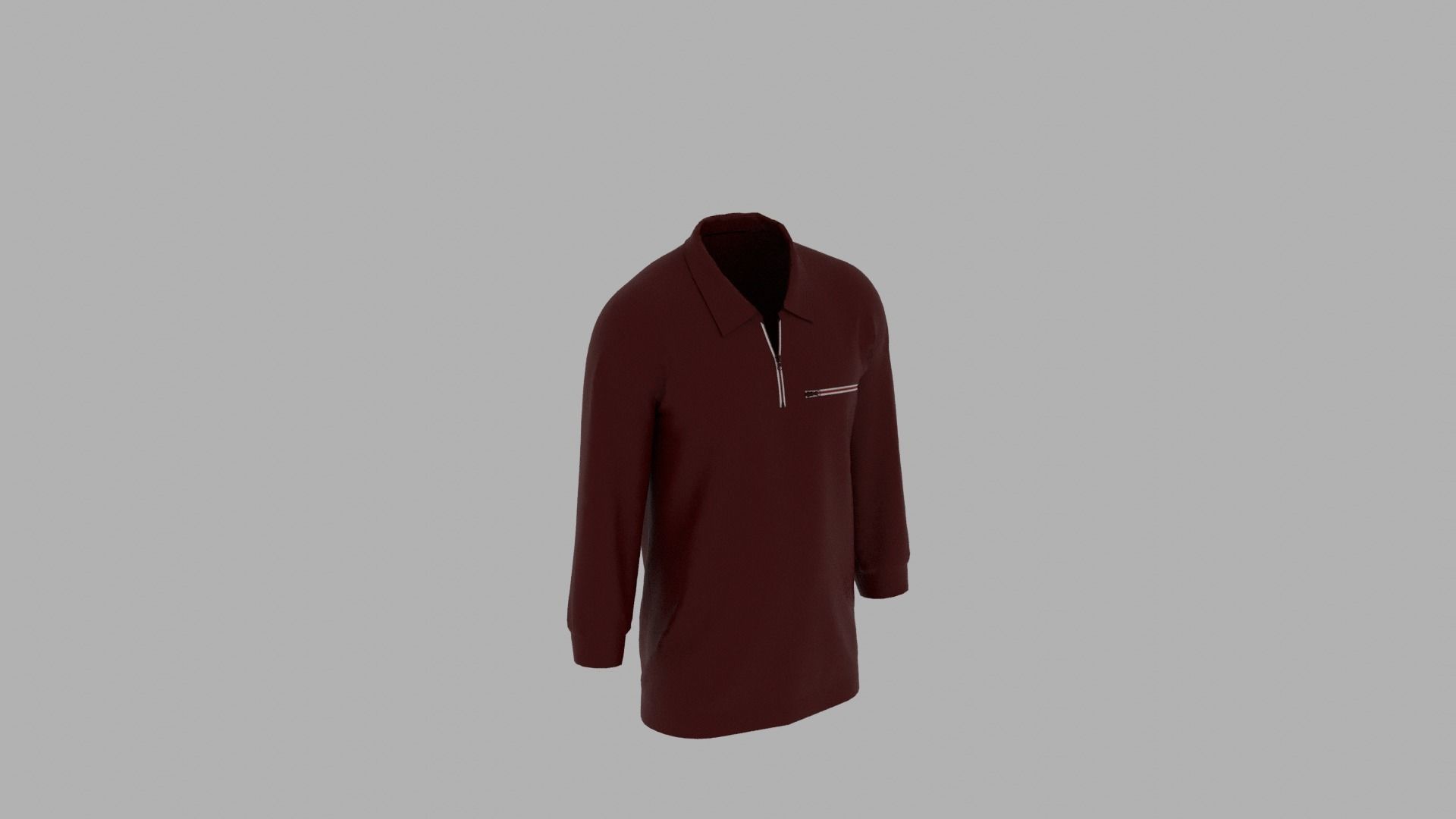 Sweater male mannequin wearing maroon shirt Low-poly 3D model_4