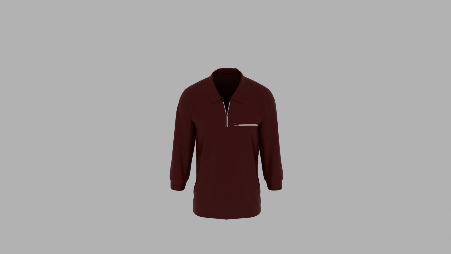Sweater male mannequin wearing maroon shirt Low-poly 3D model_5