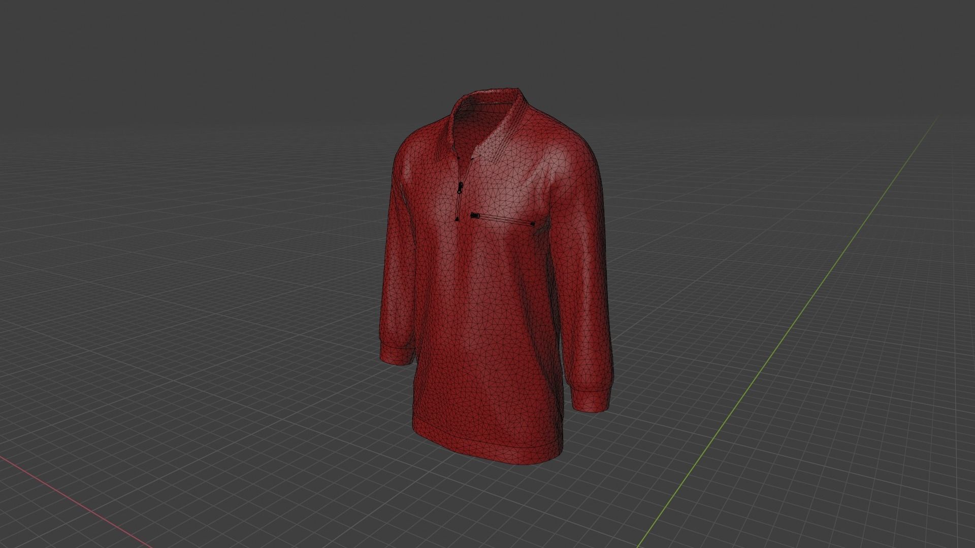 Sweater male mannequin wearing maroon shirt Low-poly 3D model_9