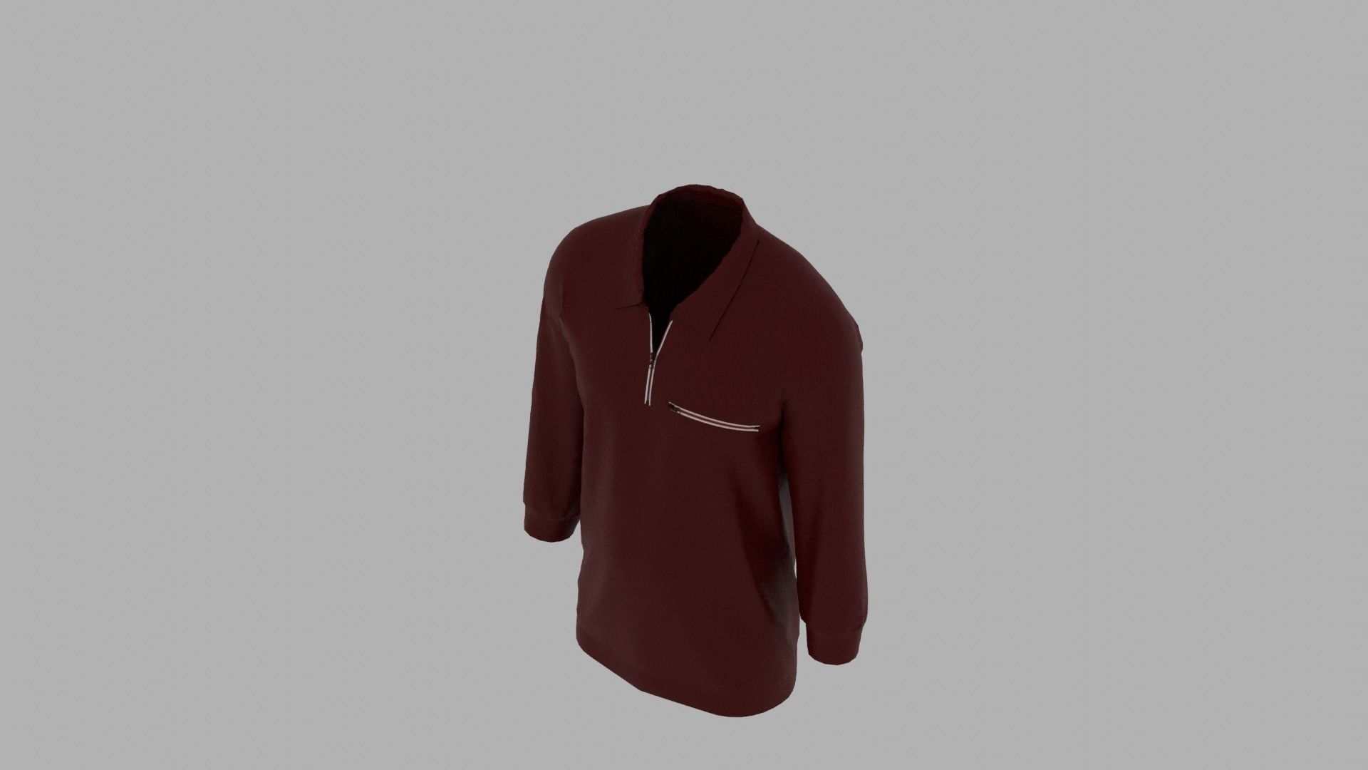 Sweater male mannequin wearing maroon shirt Low-poly 3D model_6