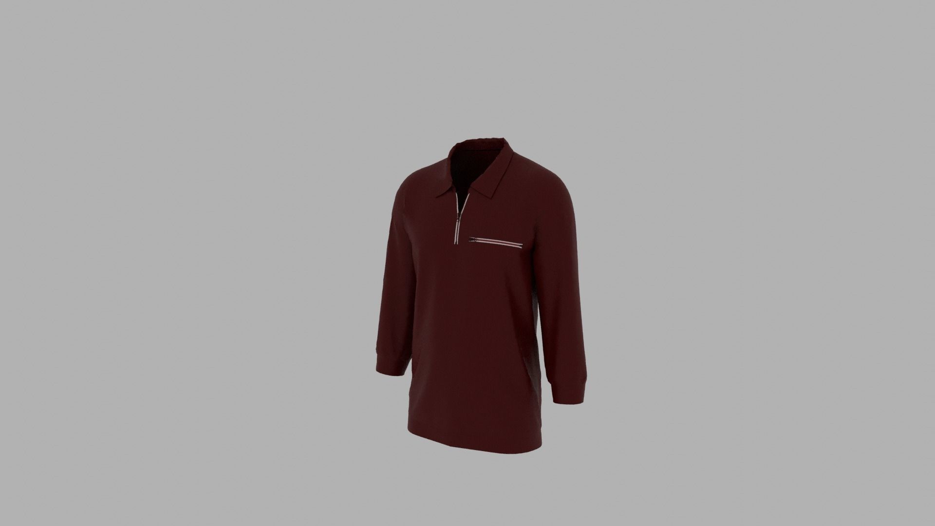 Sweater male mannequin wearing maroon shirt Low-poly 3D model_2