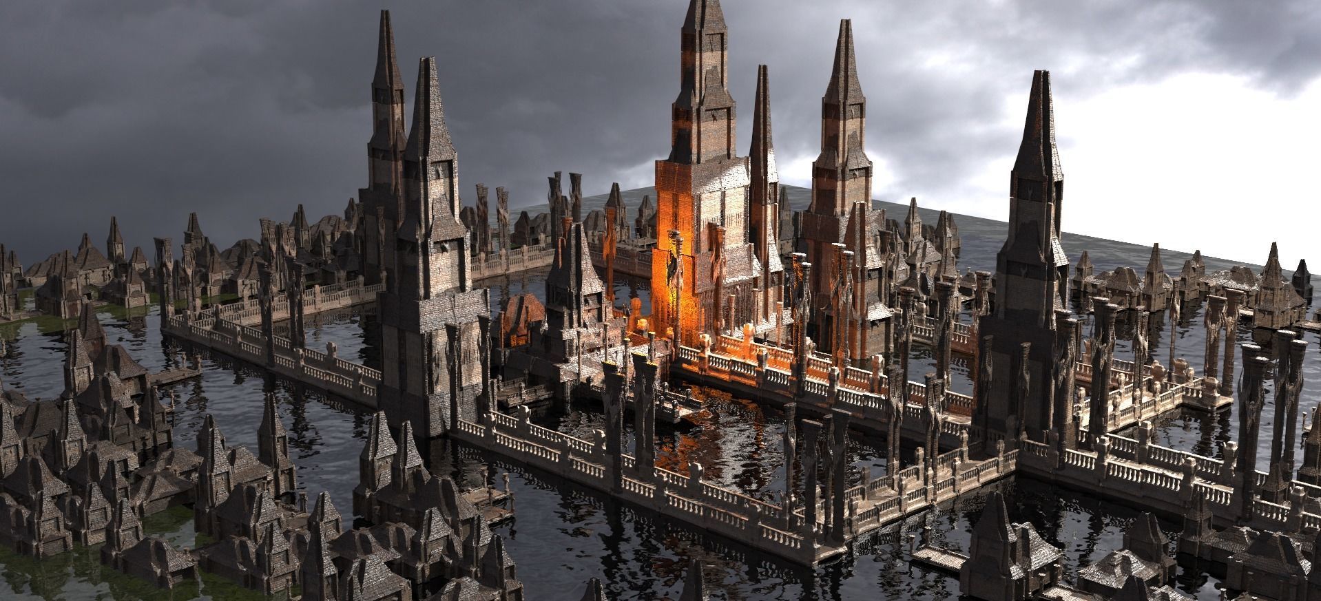 Dark Ages Drake Fort Tower Kitbash 1 3D model_5