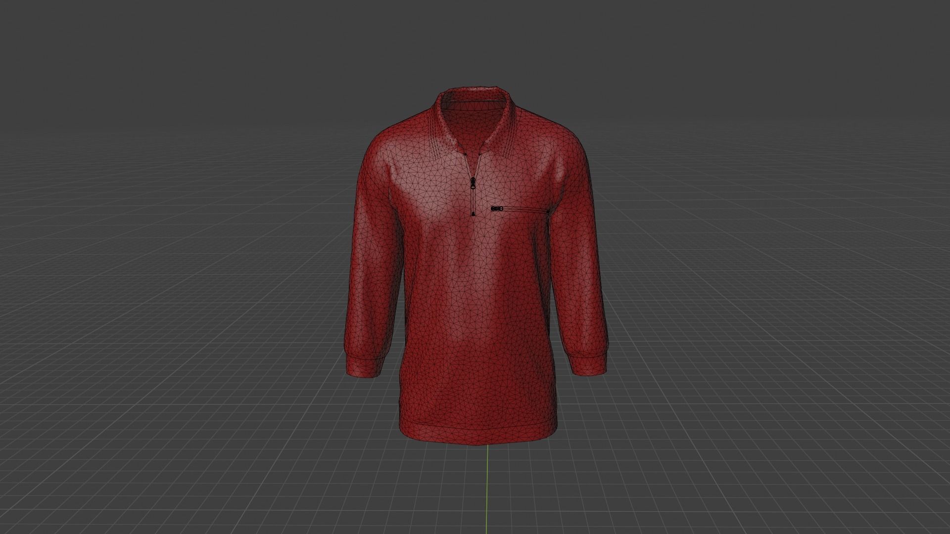 Sweater mannequin wearing maroon long sleeve shirt Low-poly 3D model_8