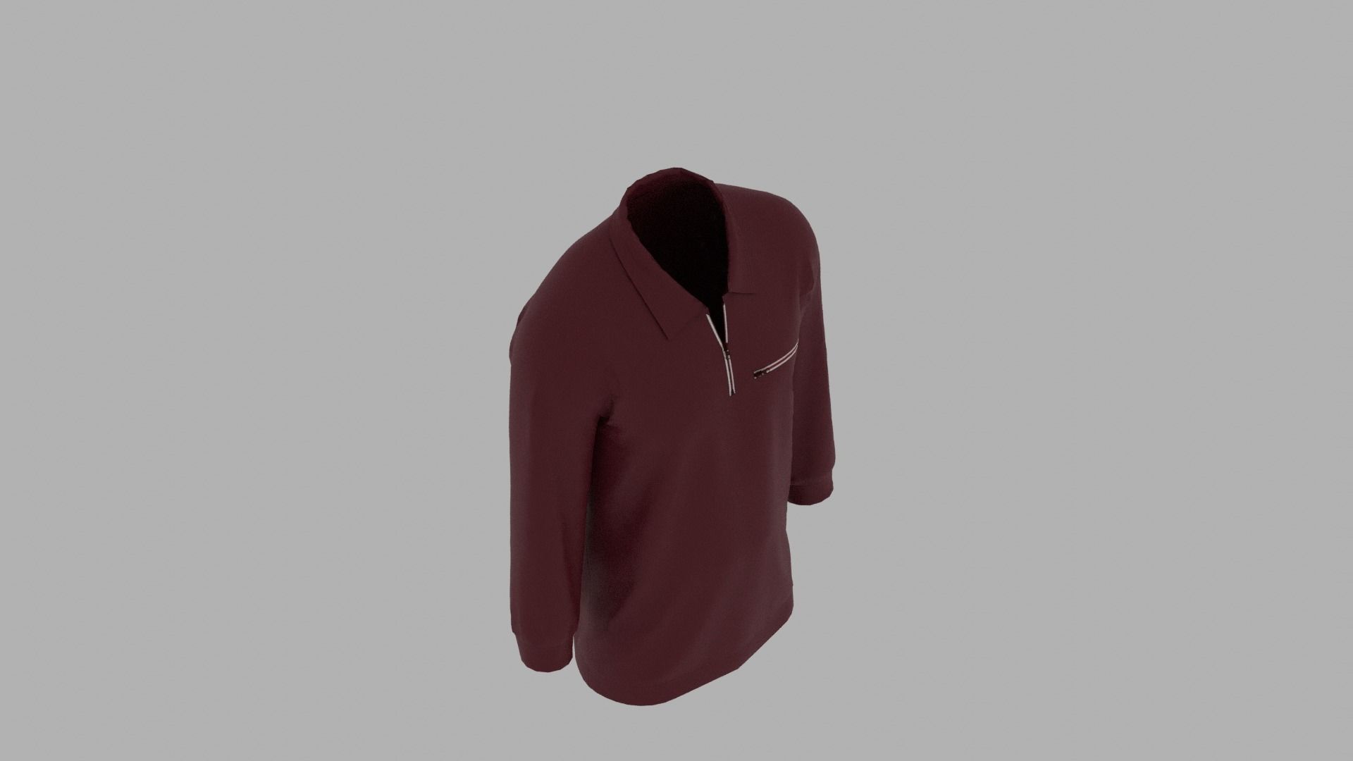 Sweater mannequin wearing maroon long sleeve shirt Low-poly 3D model_7