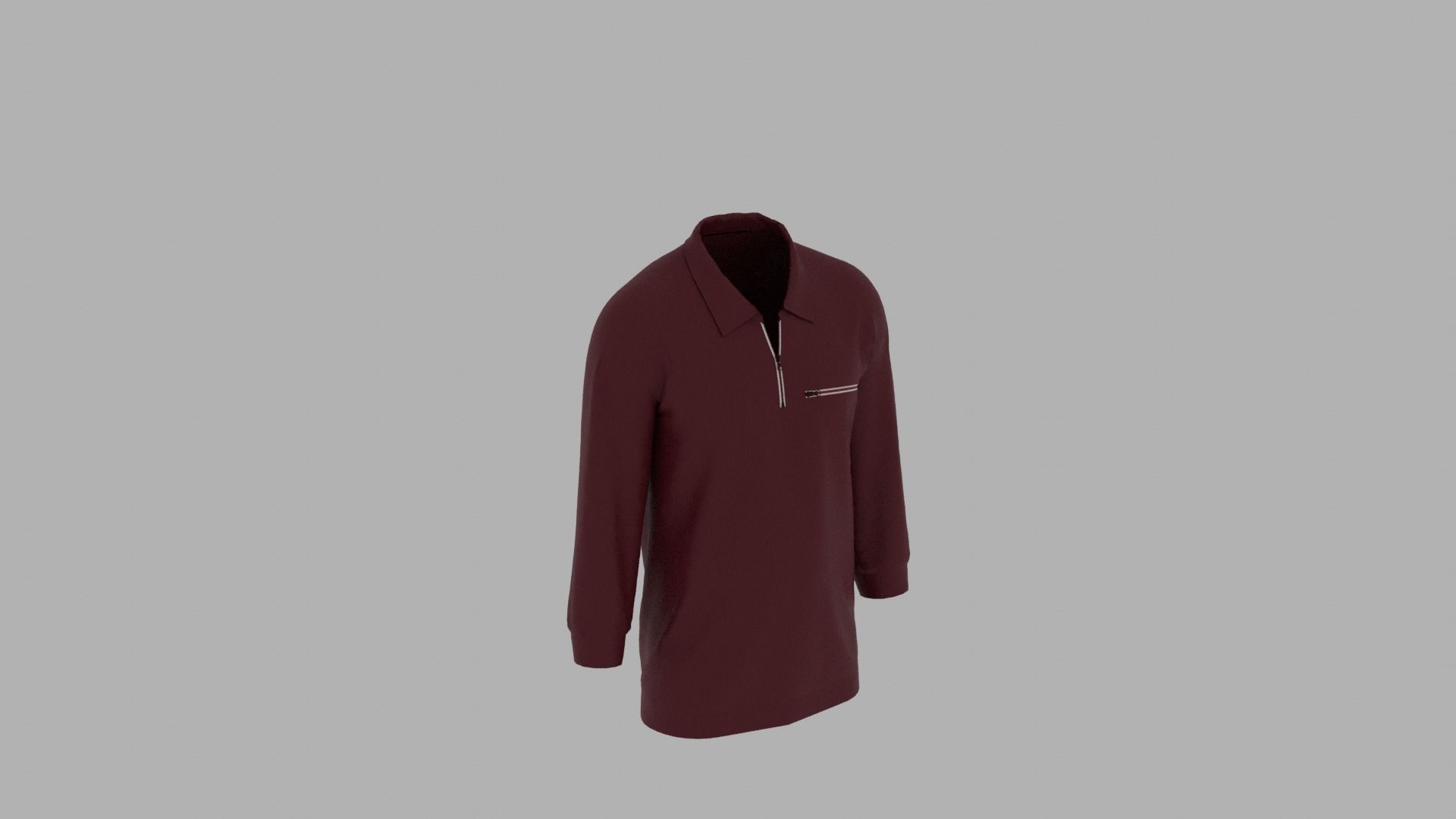 Sweater mannequin wearing maroon long sleeve shirt Low-poly 3D model_4