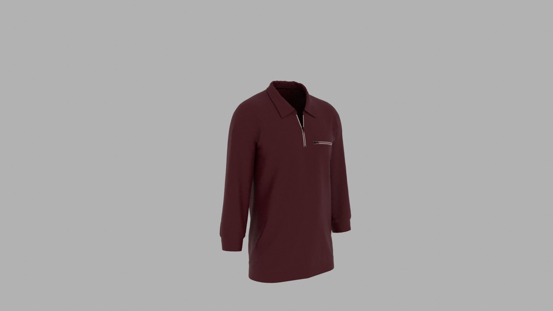 Sweater mannequin wearing maroon long sleeve shirt Low-poly 3D model_3