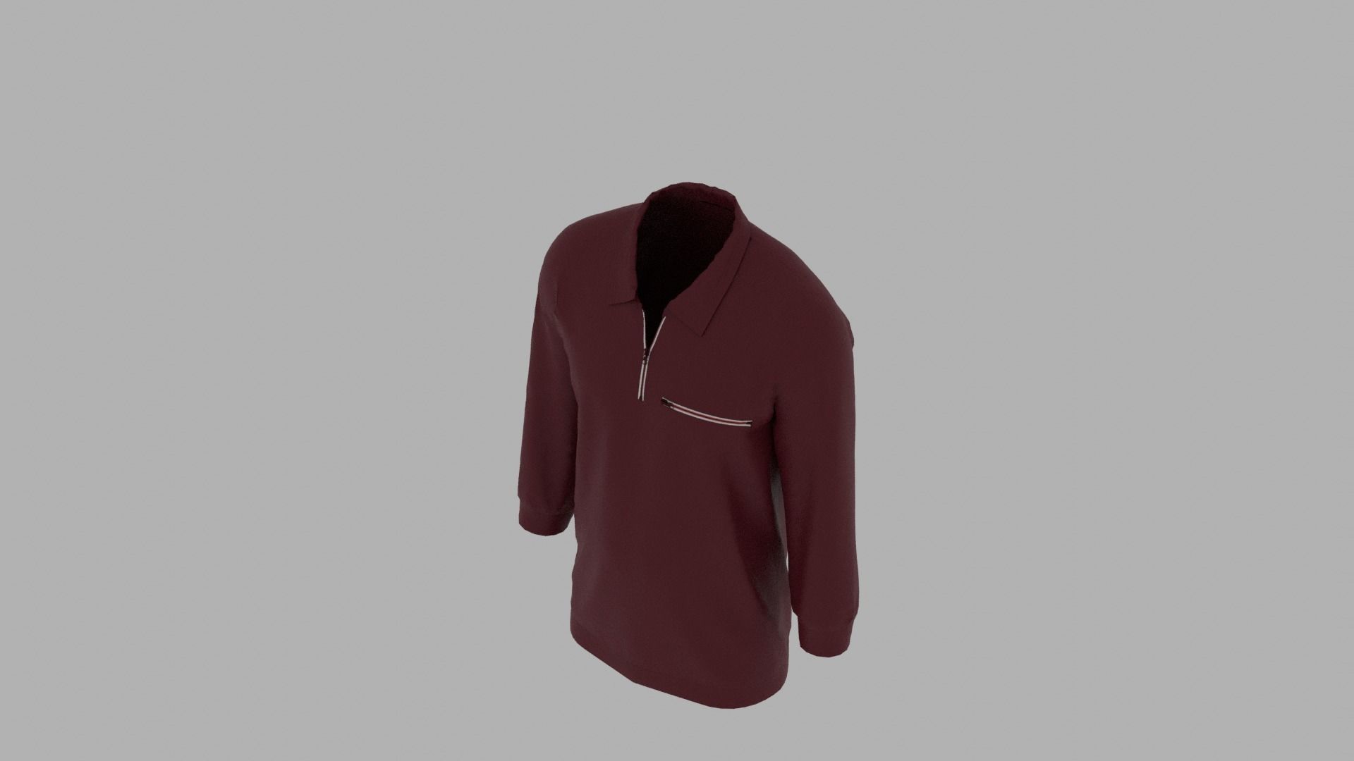 Sweater mannequin wearing maroon long sleeve shirt Low-poly 3D model_6
