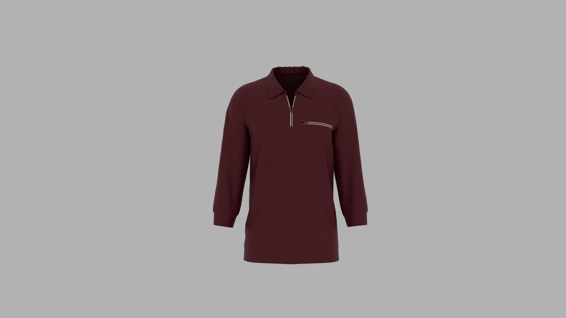 Sweater mannequin wearing maroon long sleeve shirt Low-poly 3D model_1