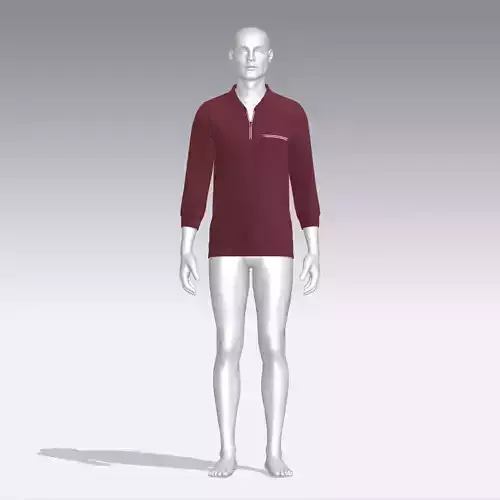 Sweater mannequin wearing maroon long sleeve shirt