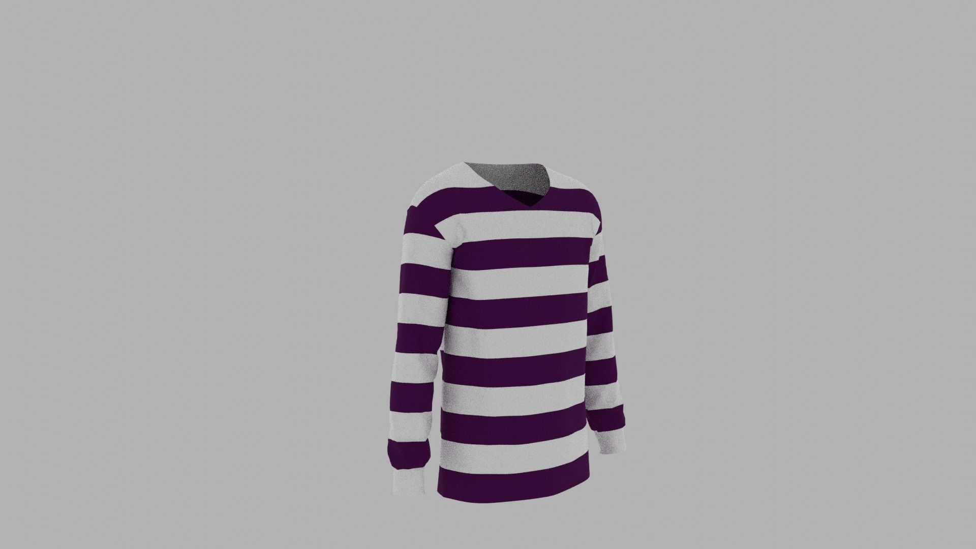 Sweater striped dress Low-poly 3D model_3