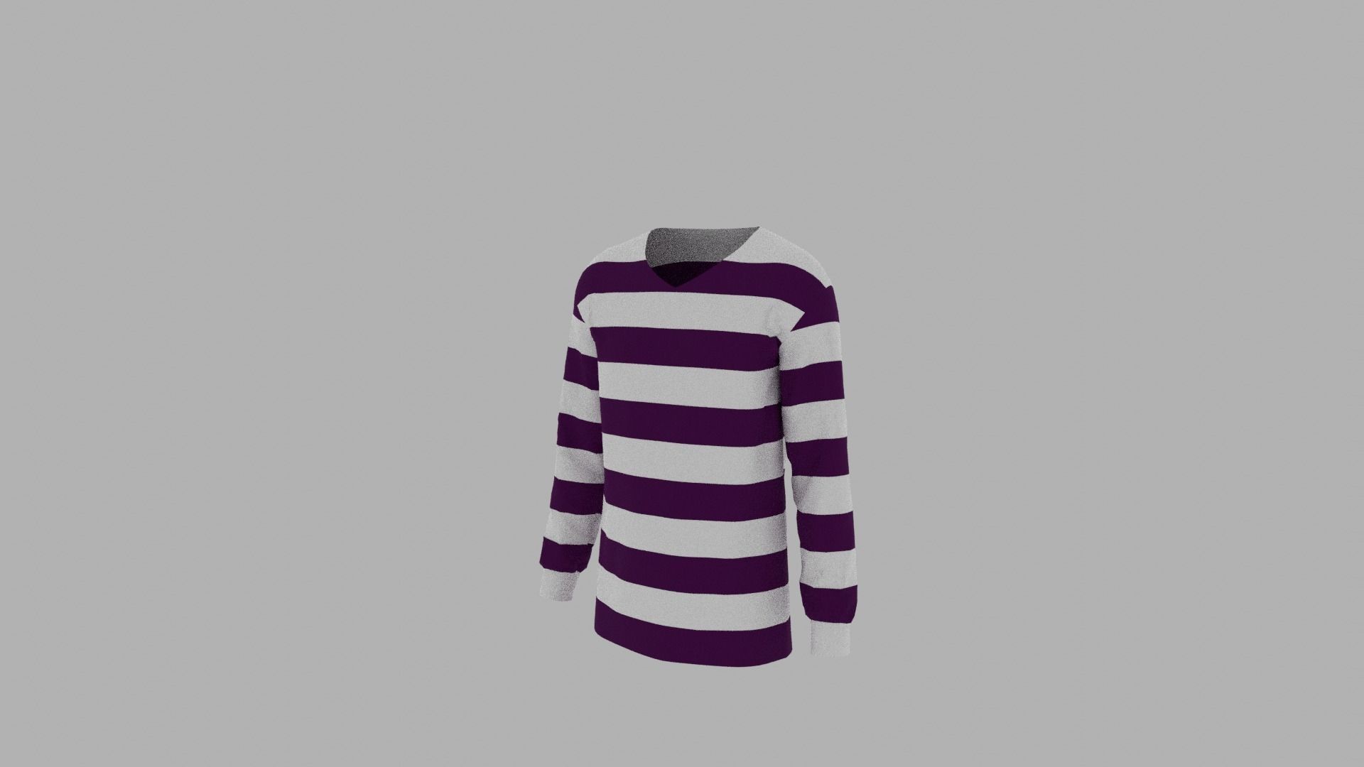 Sweater striped dress Low-poly 3D model_2