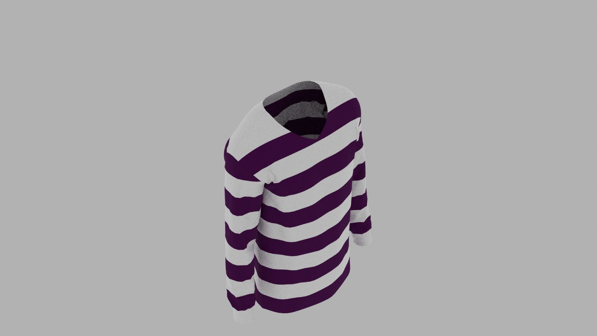 Sweater striped dress Low-poly 3D model_7