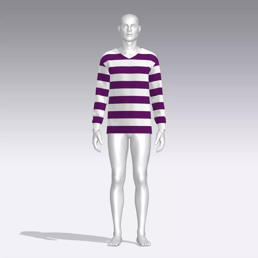 Sweater striped dress Low-poly 3D model_0