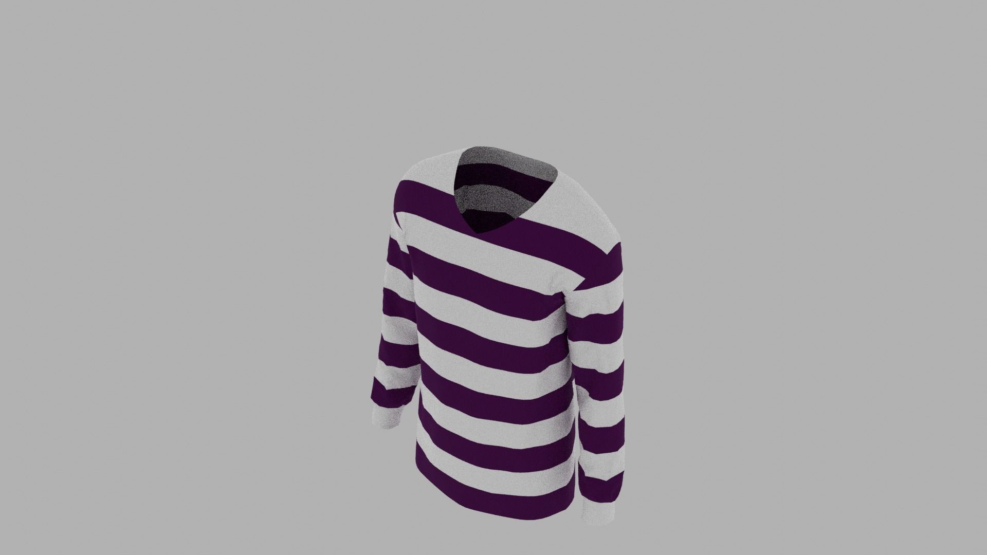 Sweater striped dress Low-poly 3D model_6