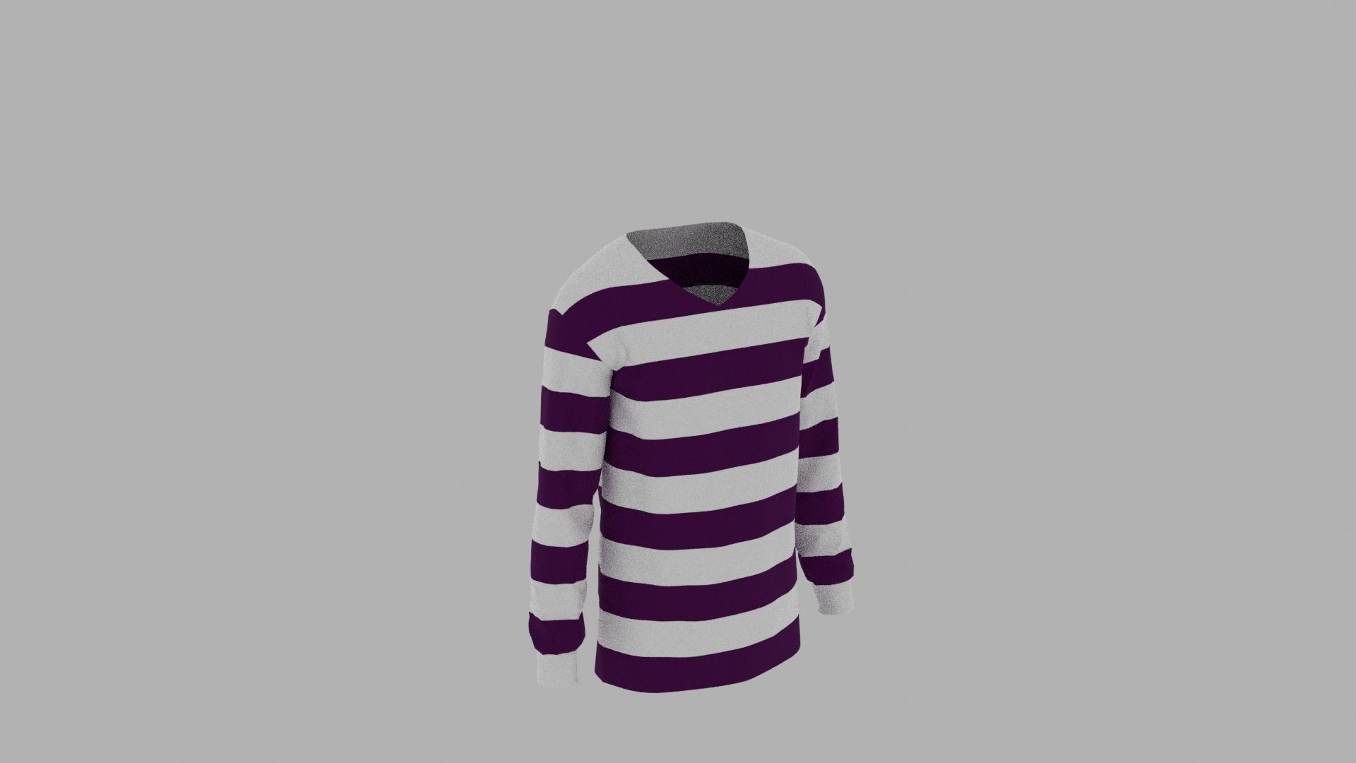 Sweater striped dress Low-poly 3D model_4
