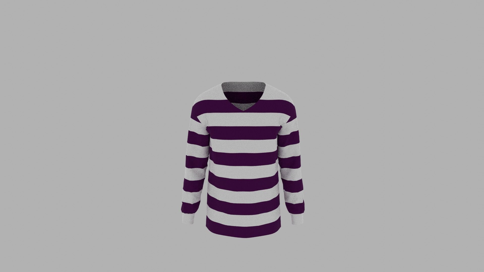 Sweater striped dress Low-poly 3D model_5