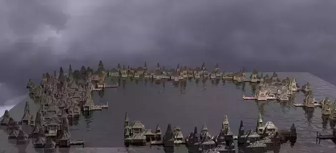Medieval Village Kit bash 4  3D model