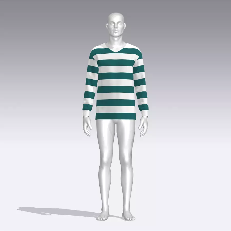 Sweater mannequin wearing striped shirt Low-poly 3D model_0