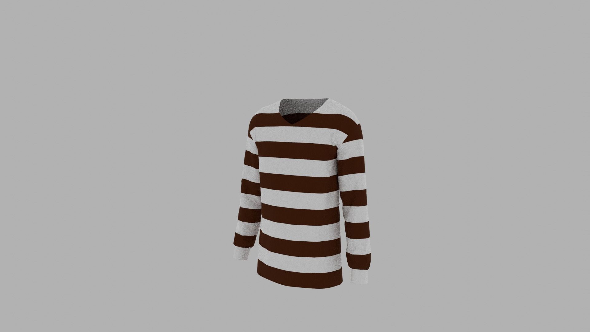 Sweater mannequin wearing striped shirt Low-poly 3D model_2