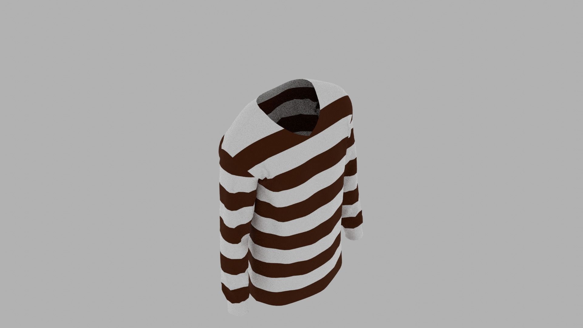 Sweater mannequin wearing striped shirt Low-poly 3D model_7