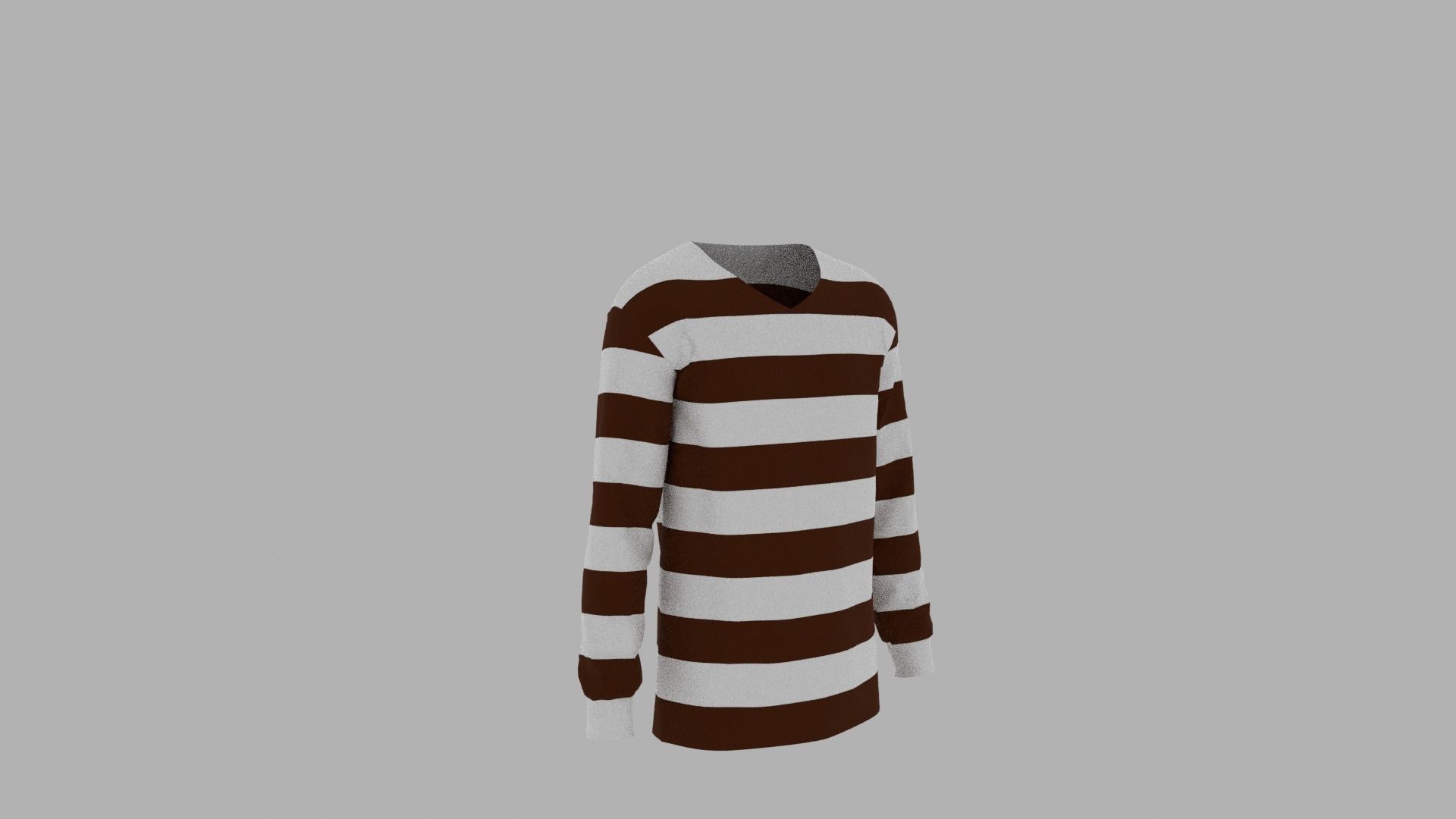 Sweater mannequin wearing striped shirt Low-poly 3D model_3
