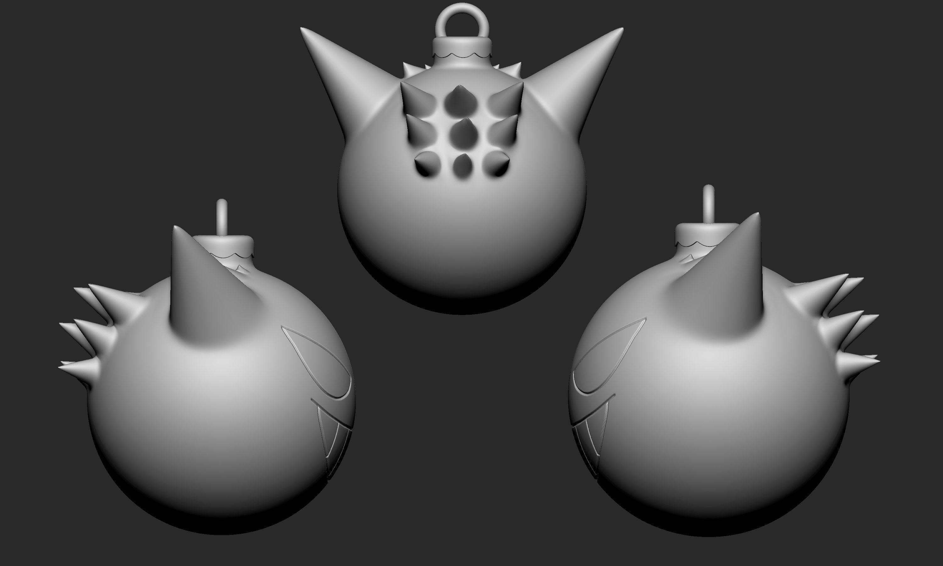 Pokemon - Christmas Ornament Gengar  3D print model_6