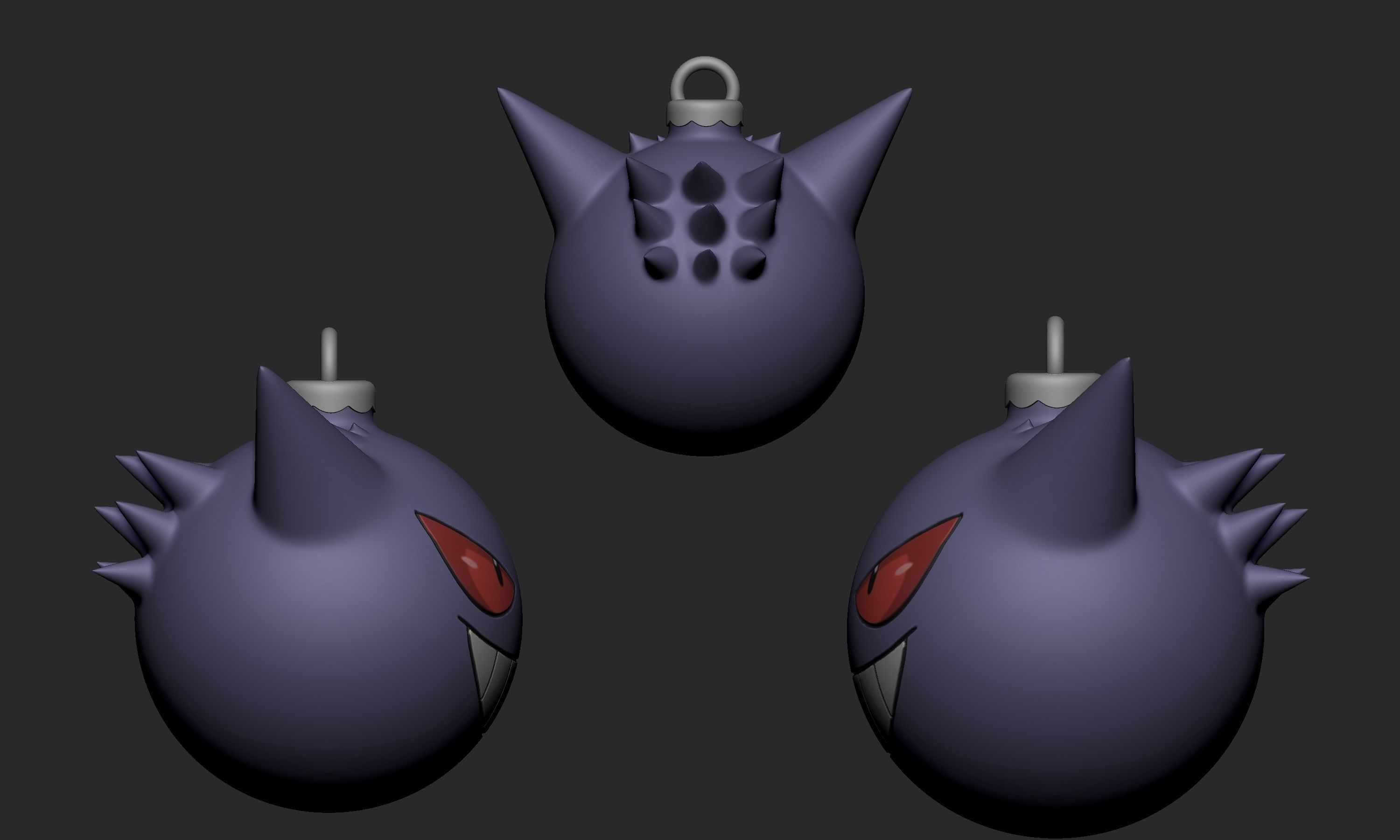 Pokemon - Christmas Ornament Gengar  3D print model_3