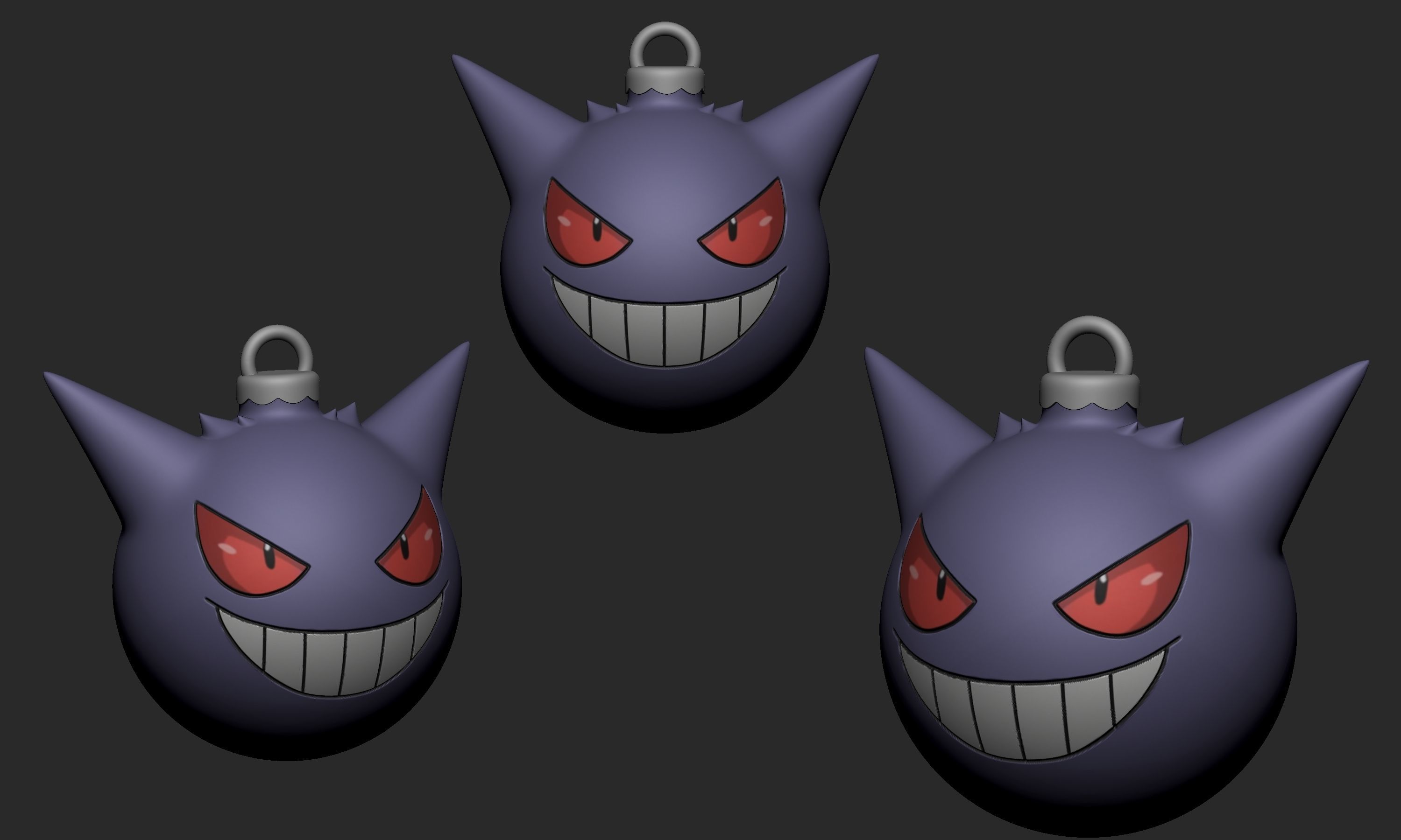 Pokemon - Christmas Ornament Gengar  3D print model_2