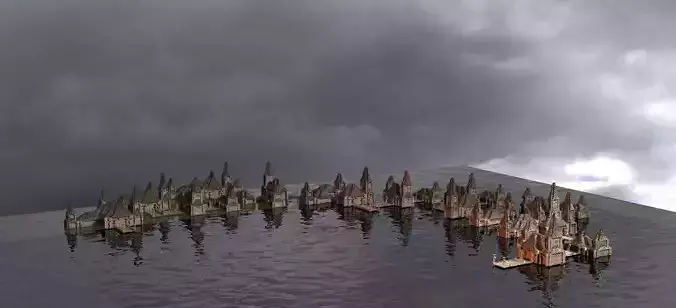 Village Drake Fort small Kitbash 1 3D model